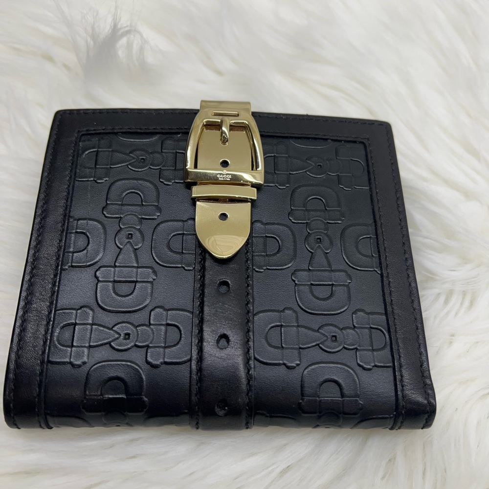 Gucci Black Horesebit Embossed Wallet
